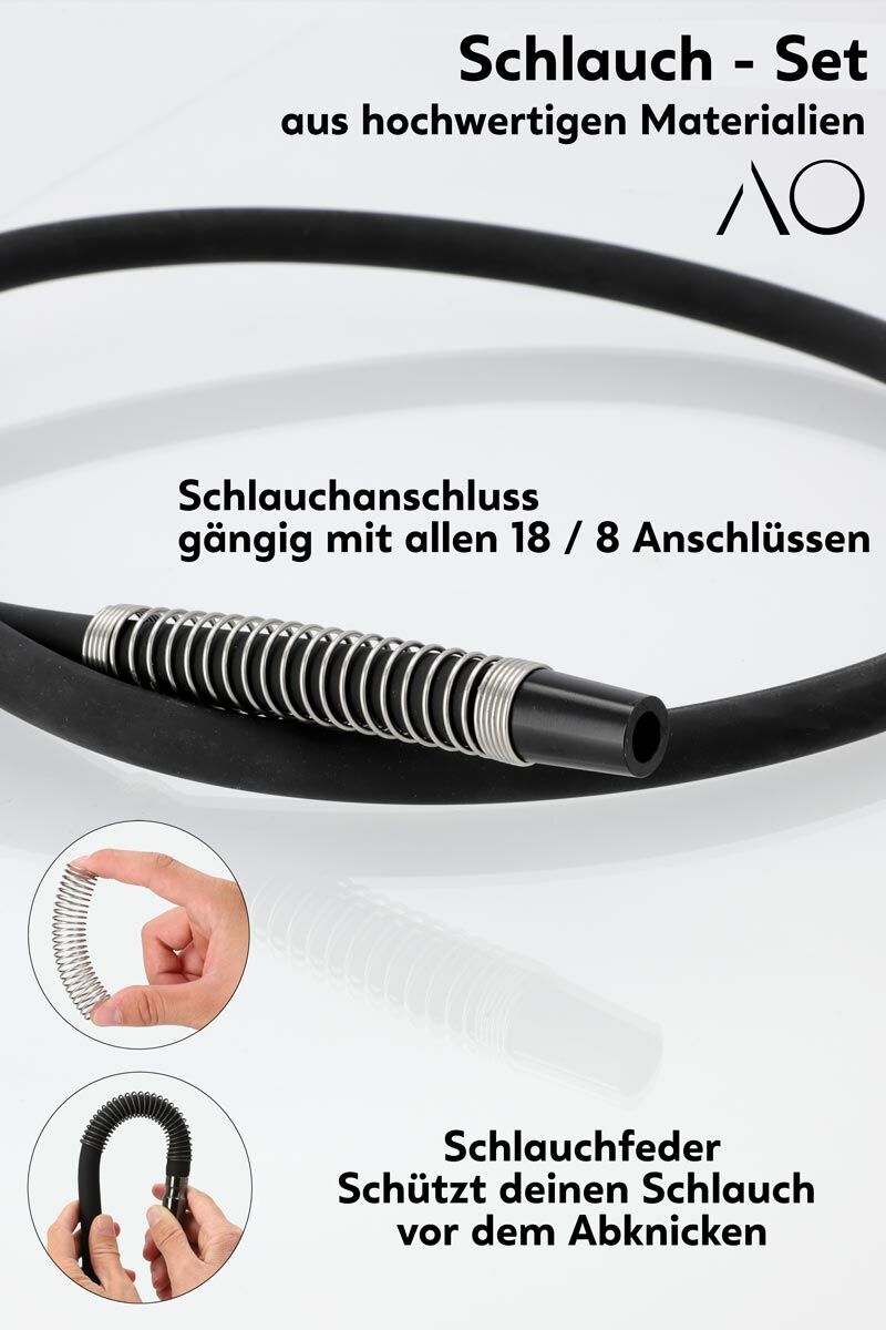 AO Ice Stick Schlauchset mit 18/8 Schlauchanschluss Schwarz