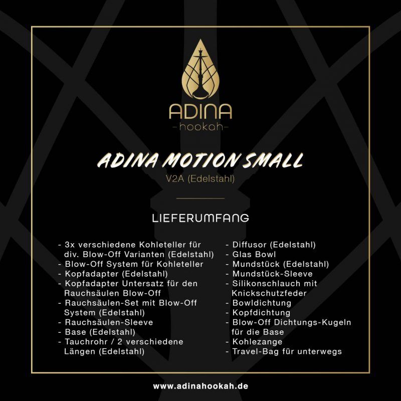 Adina Hookah Motion Small Black Fog Clear Adina Hookah Motion Small Black Fog Clear