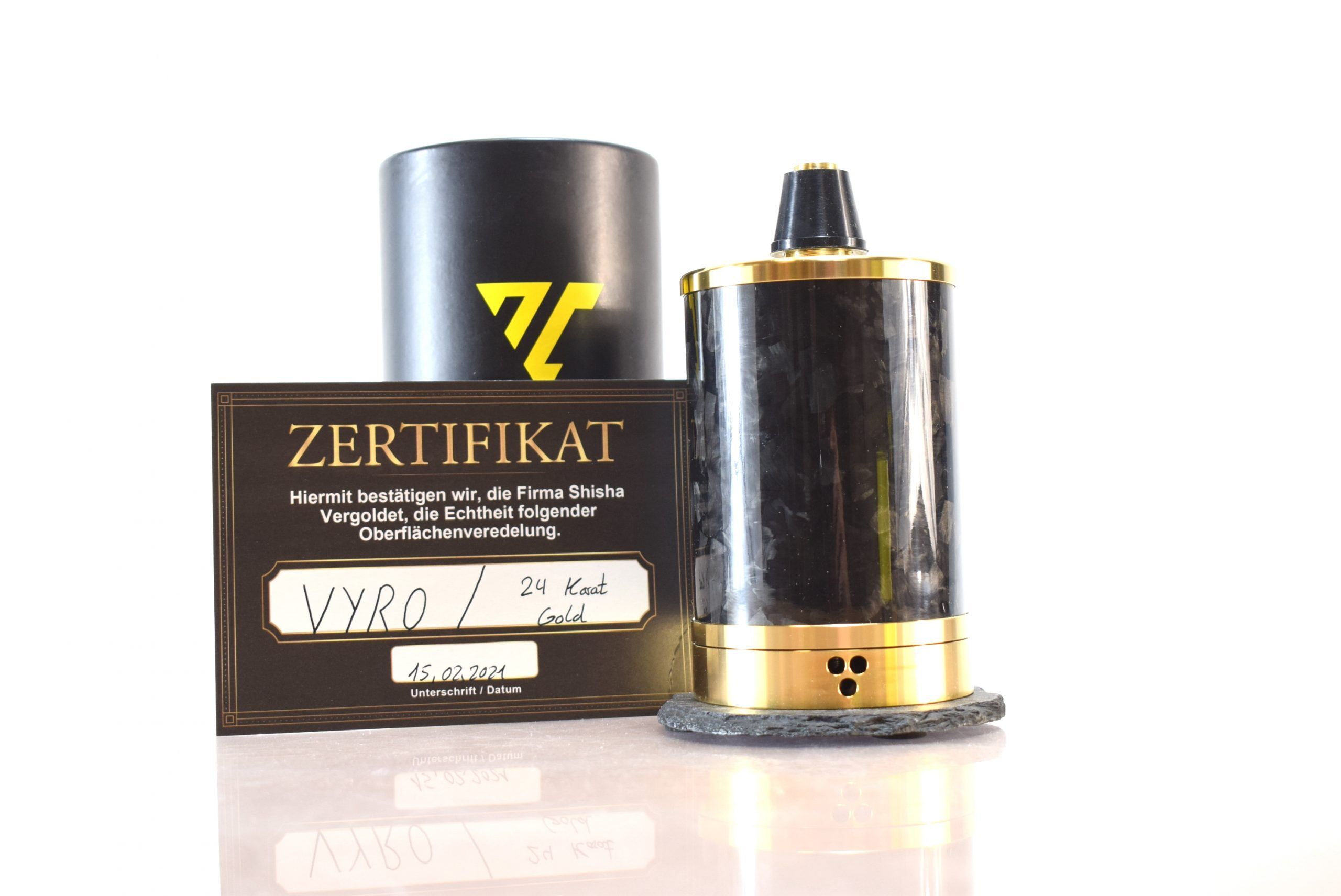 VYRO One Shisha 24karat Gold Carbon Forged