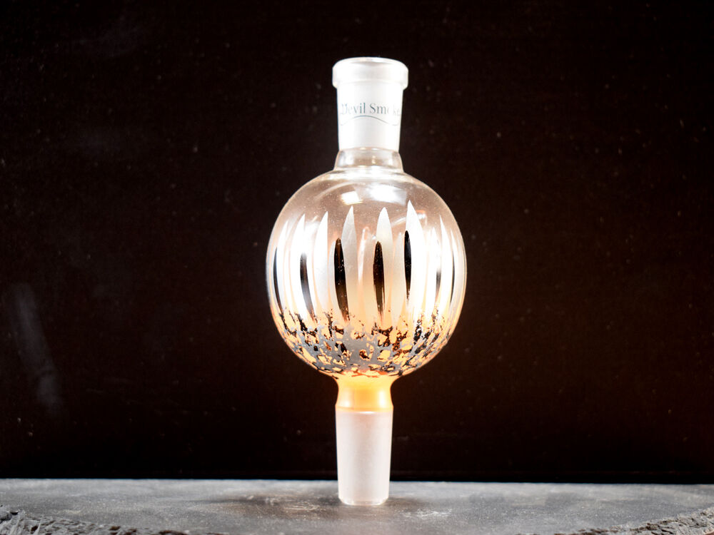 Devil Smoke Glas Molassefänger 18/8 Fire Dots Mini Orange