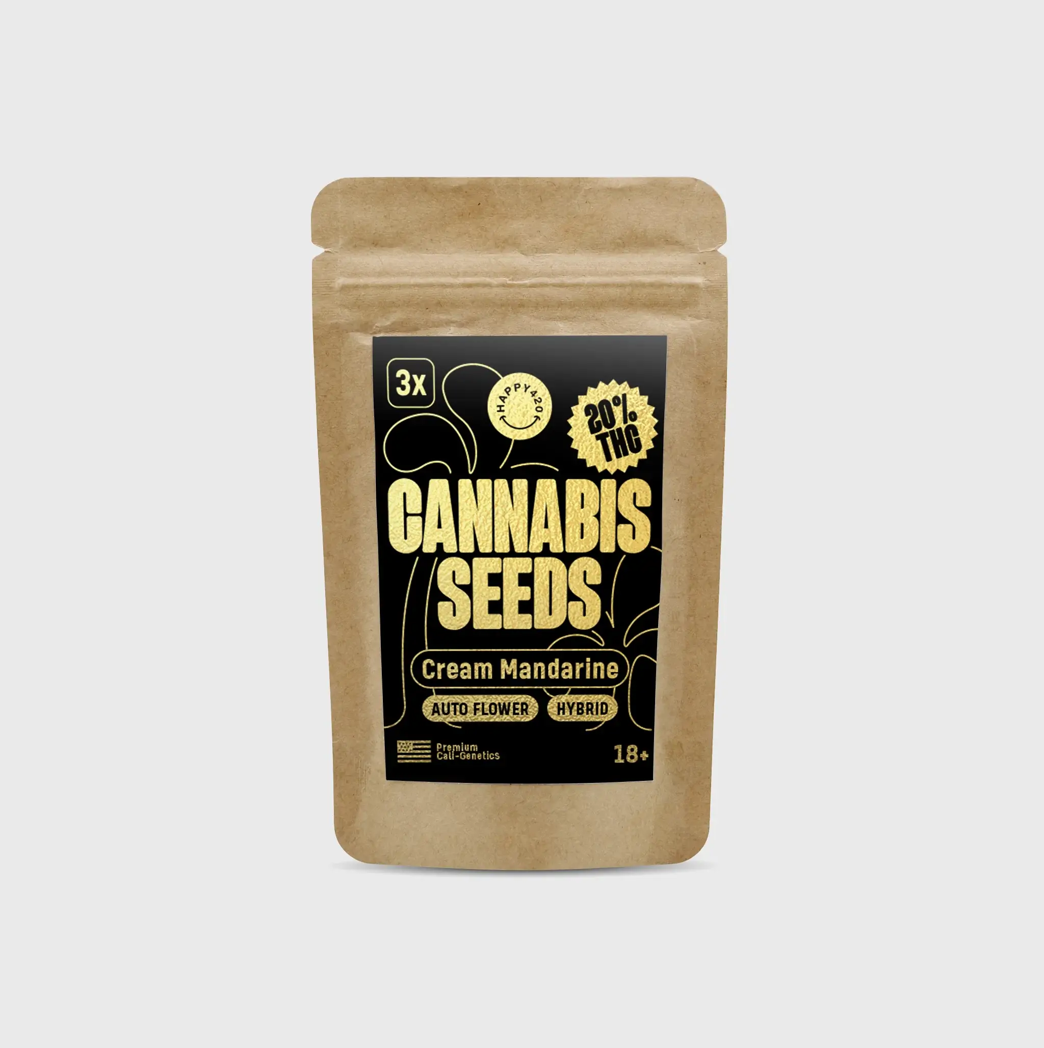 Cali Genetics THC Seeds 3Stück Legendary Cream Mandarine 18% THC