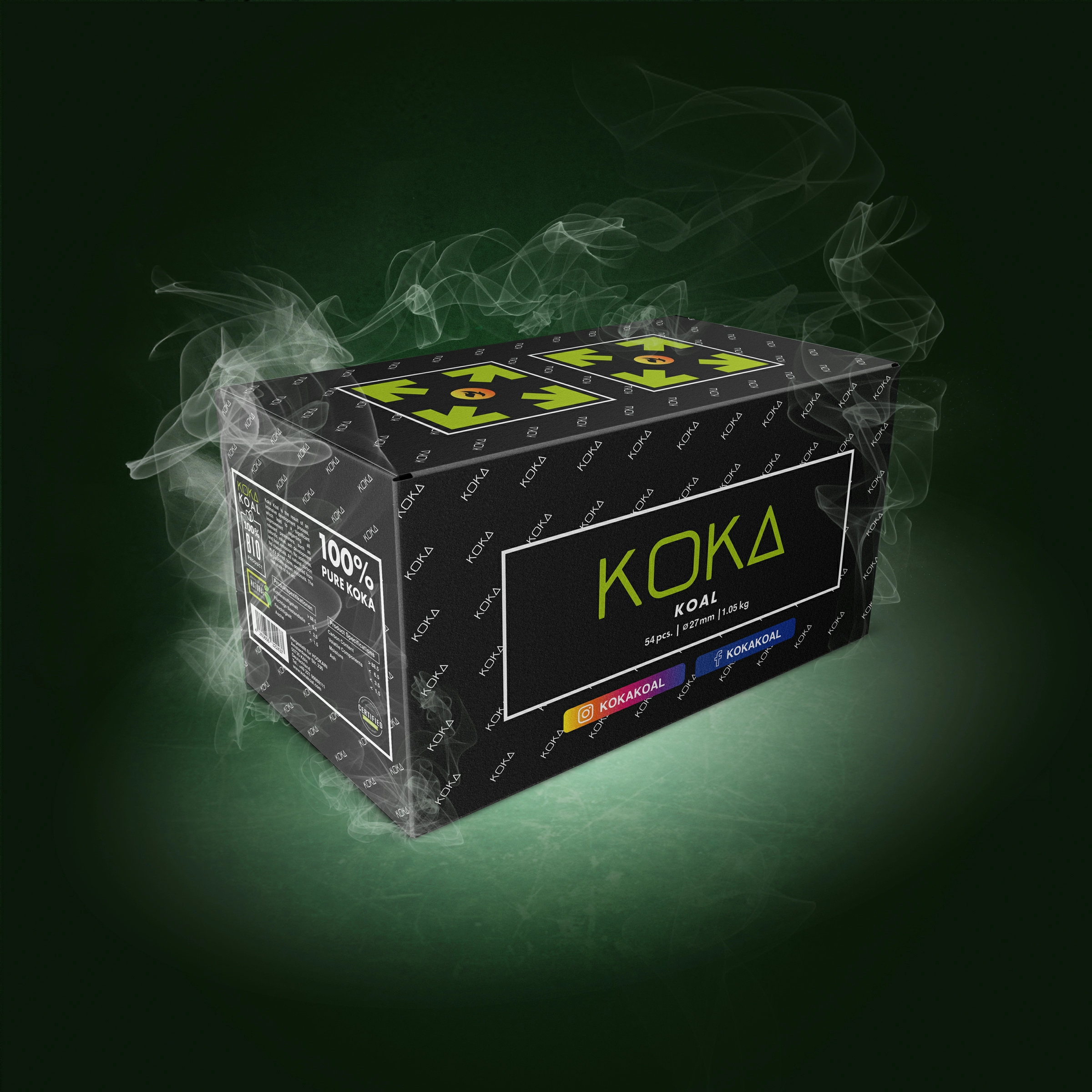 Koka Koal Naturkohle 27mm 1Kg Koka Koal Naturkohle 27mm 1Kg