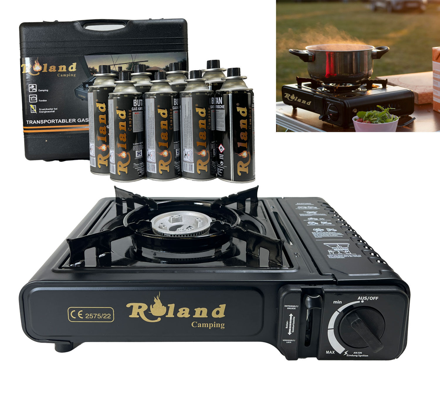 Roland Camping Gaskocher mit Kofer