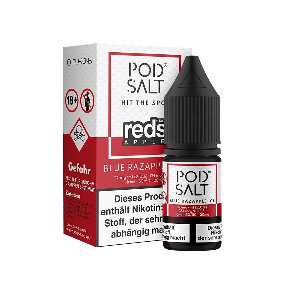 Pod Salt Nikotinsalz 10ml Blue Razz Apple Ice 10 mg