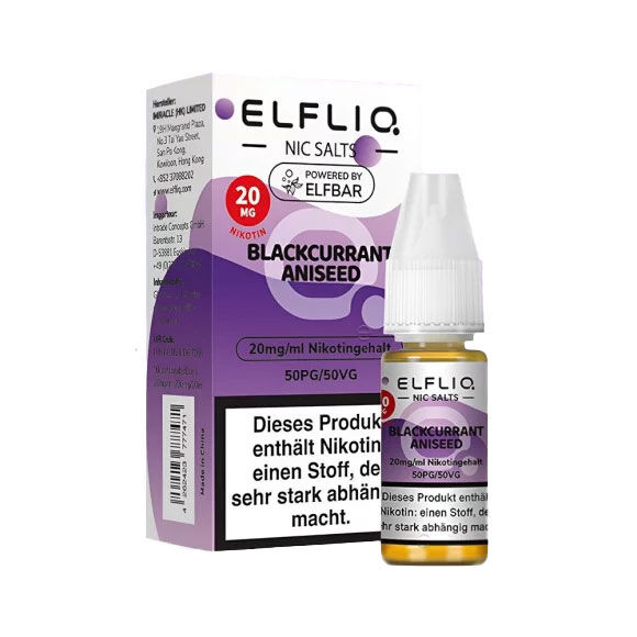 Elfbar Elfliq Blackcurrant Aniseed-20mg Nicsalt 