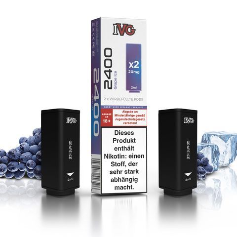 IVG 2400 Pods 20mg 2ml Grape Ice IVG 2400 Pods 20mg 2ml