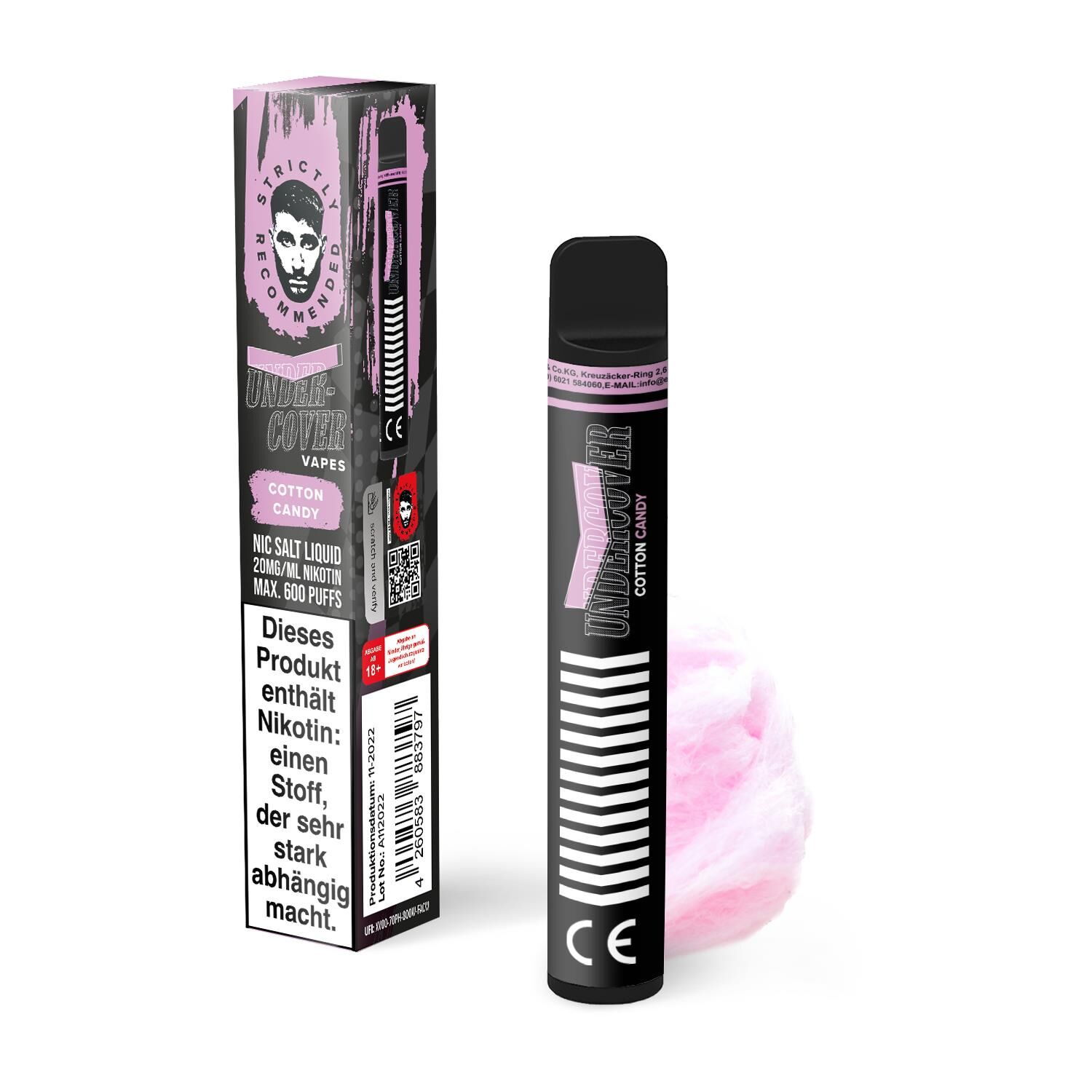 Undercover Vapes 600 by Samra Cotton Candy Undercover Vapes 600 by Samra