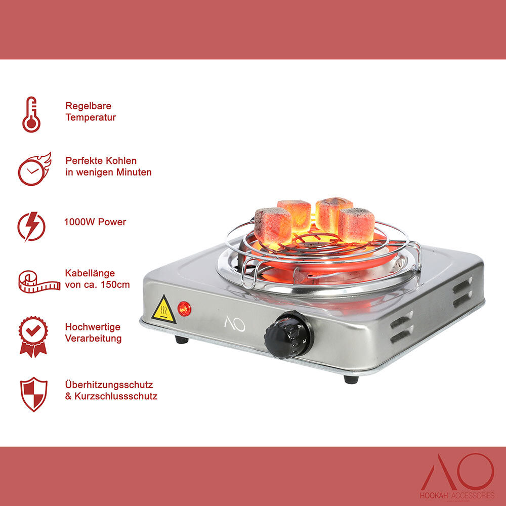 AO Blazer Premium Kohleanzünder Edelstahl 1000W
