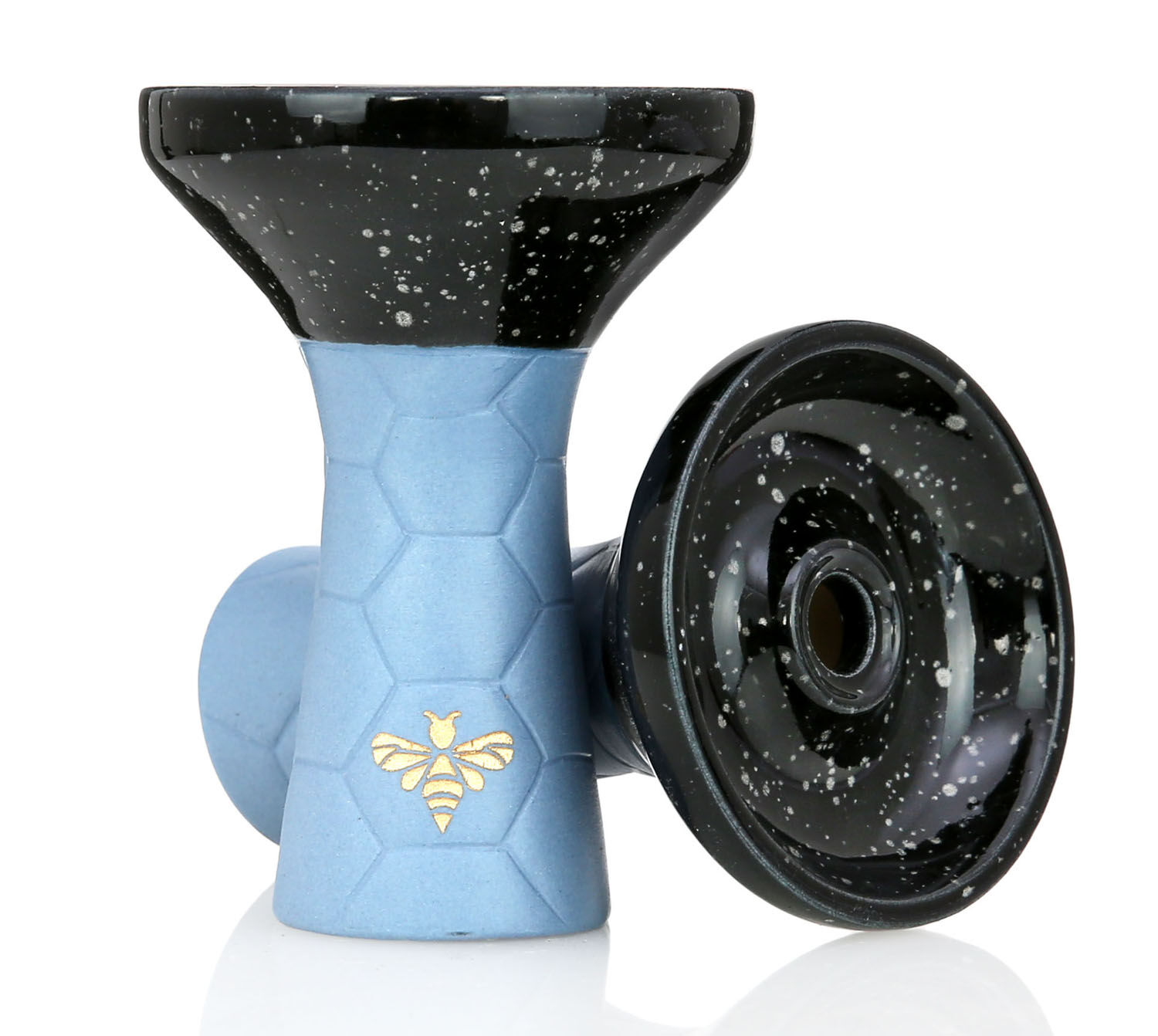 Bee Hookah Phunnel Light Blue Black White Bee Hookah Phunnel Light Blue Black White