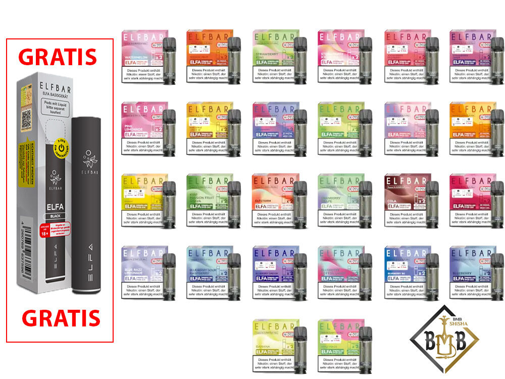 Elfbar Elfa Pods Super Deal 20 gemischte Sorten mit ein Gratis Akku