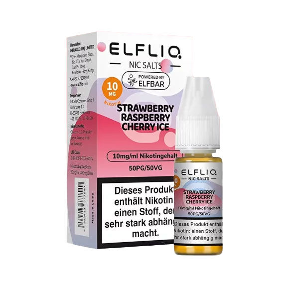 Elfbar Elfliq Strawberry Raspberry Cherry Ice-10mg Nicsalt