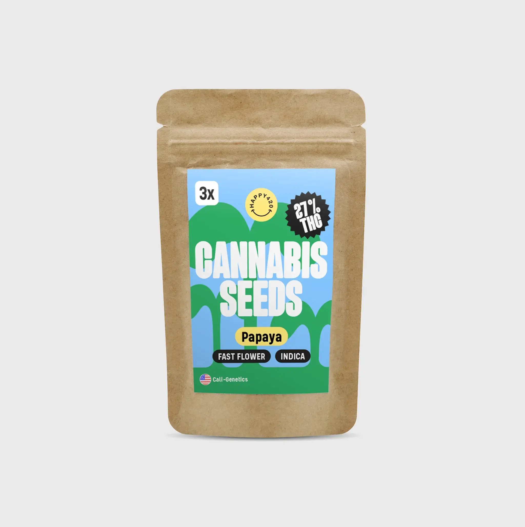 Cali Genetics THC Seeds 3Stück Papaya 27% THC