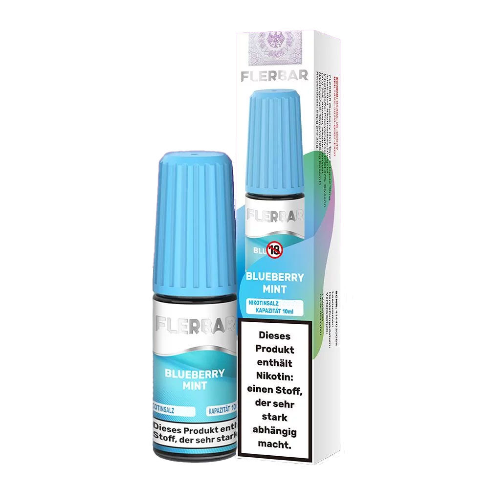 Flerbar Liquid 10ml Blueberry Mint-10mg Flerbar Liquid 10ml Blueberry Mint-20mg