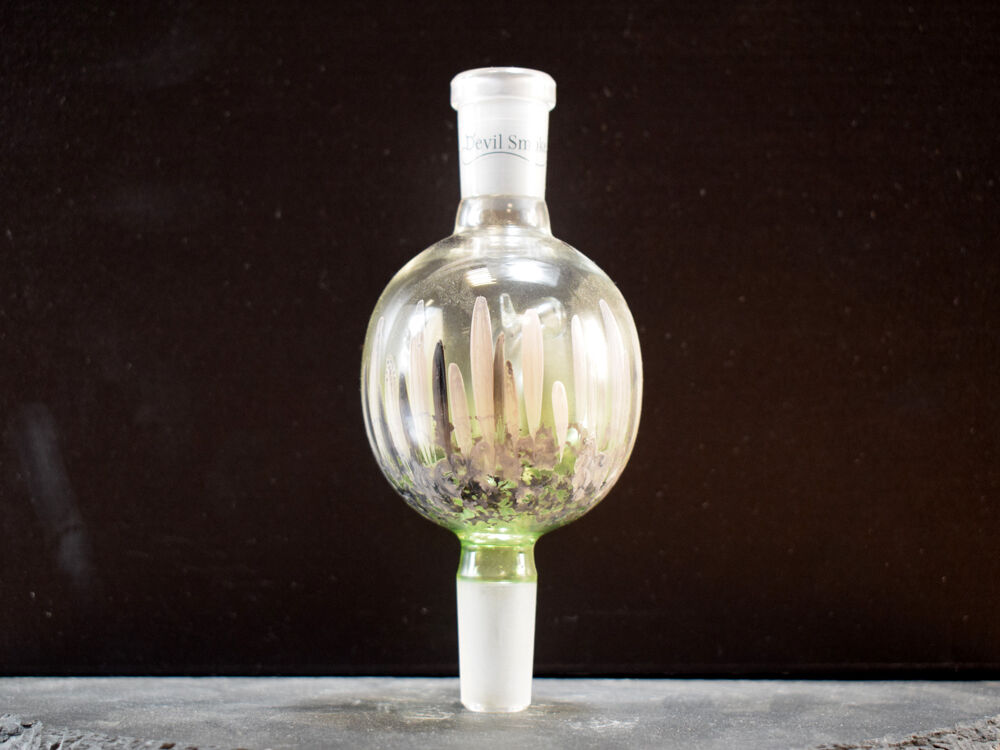 Devil Smoke Glas Molassefänger 18/8 Fire Dots Mini Green