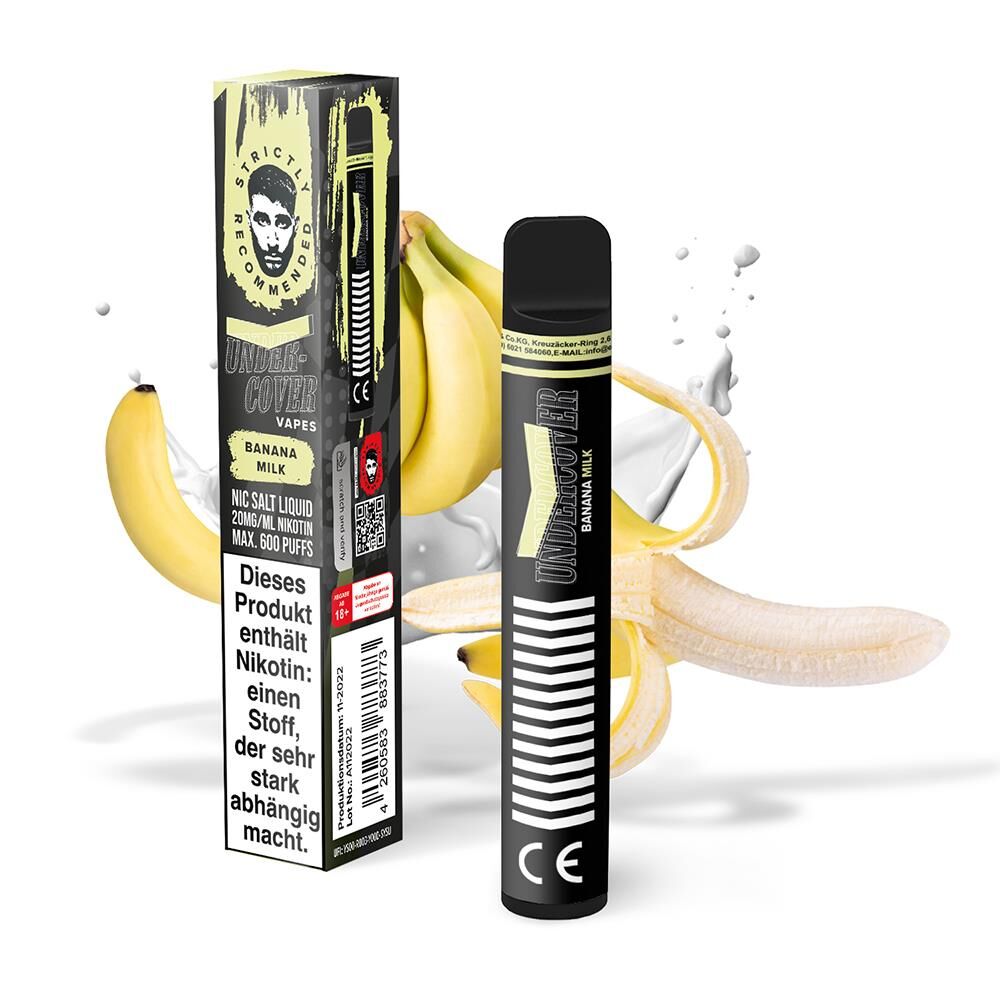 Undercover Vapes 600 by Samra Banana Milk Undercover Vapes 600 by Samra Banana Milk