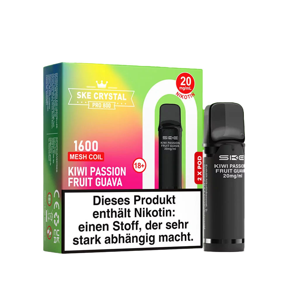 SKE Crystal Pods Pro 800 Kiwi Passion Fruit Guava