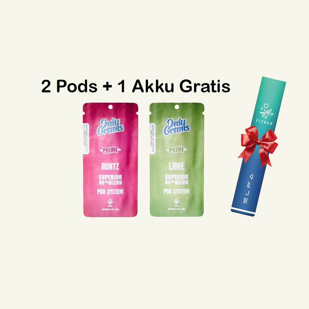 OnlyGrams 2 Pods + Gratis Akku
