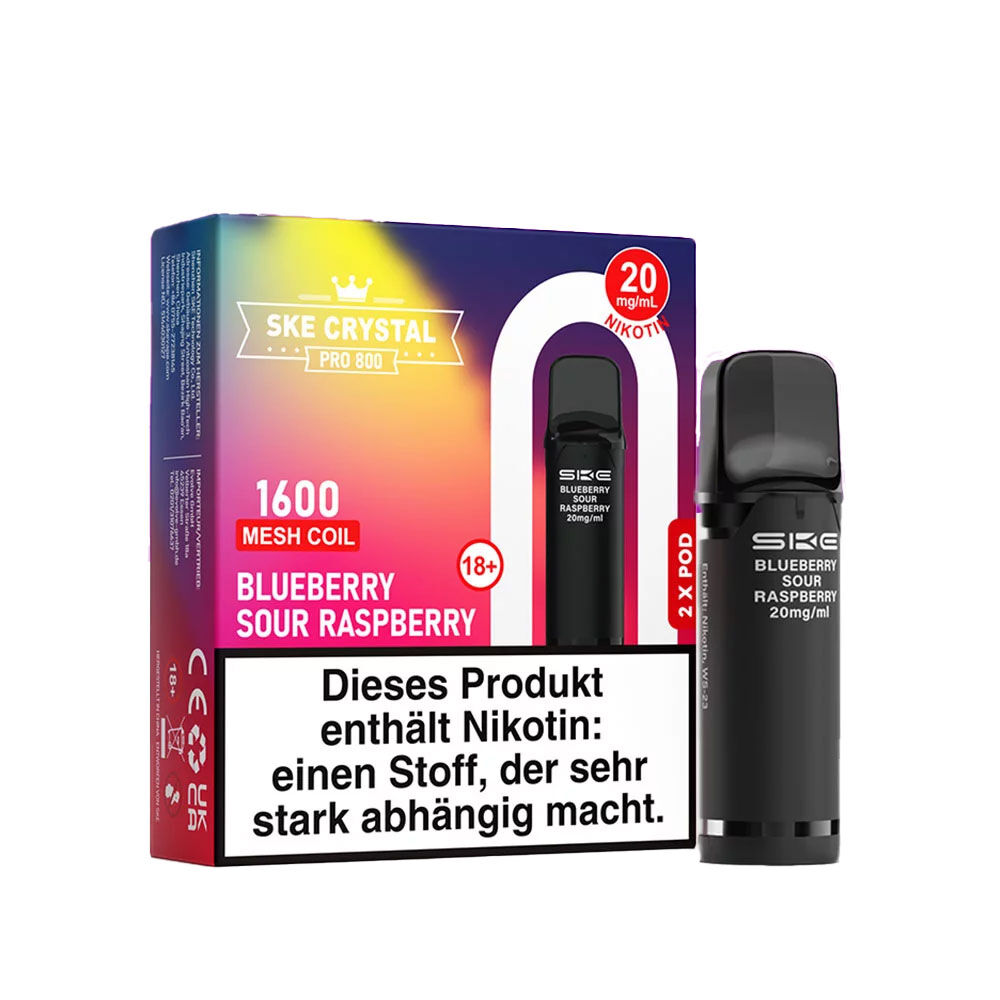 SKE Crystal Pods Pro 800 Blueberry Sour Raspberry