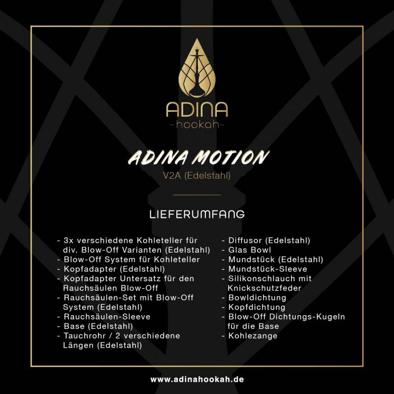 Adina Hookah Motion Black Fog Clear Adina Hookah Motion Black Fog Clear