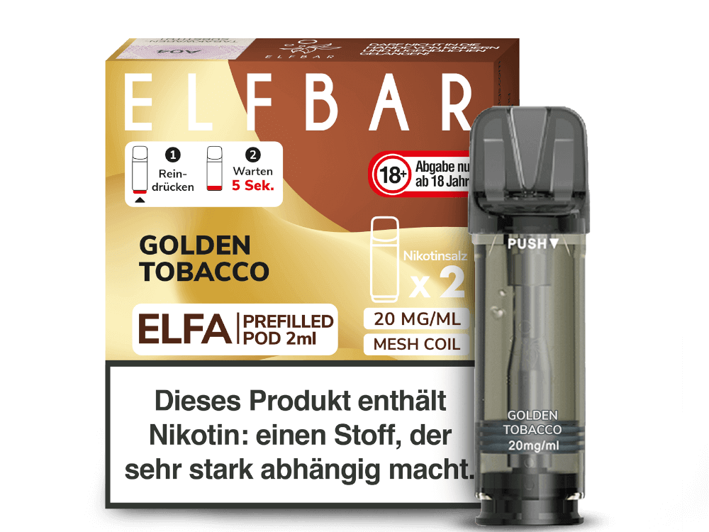 Elfbar Elfa Pods 2 Stück Golden Tobacco Elfbar Elfa Pods 2 Stück Golden Tobacco