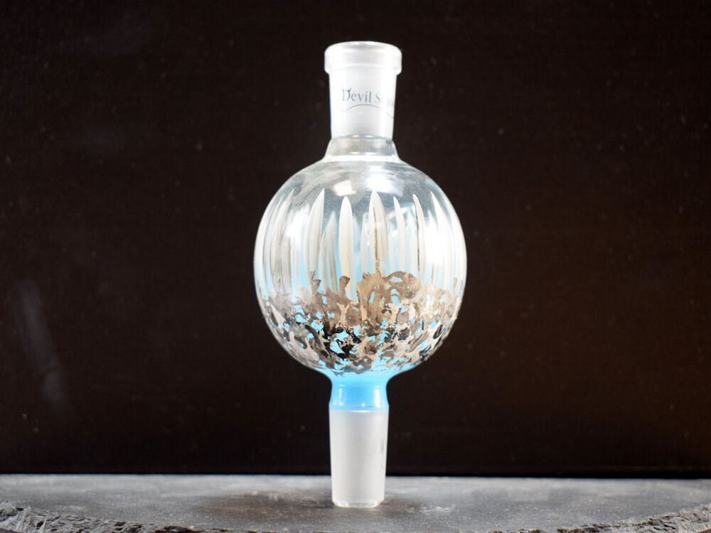Devil Smoke Glas Molassefänger 18/8 Fire Dots Mini Blau