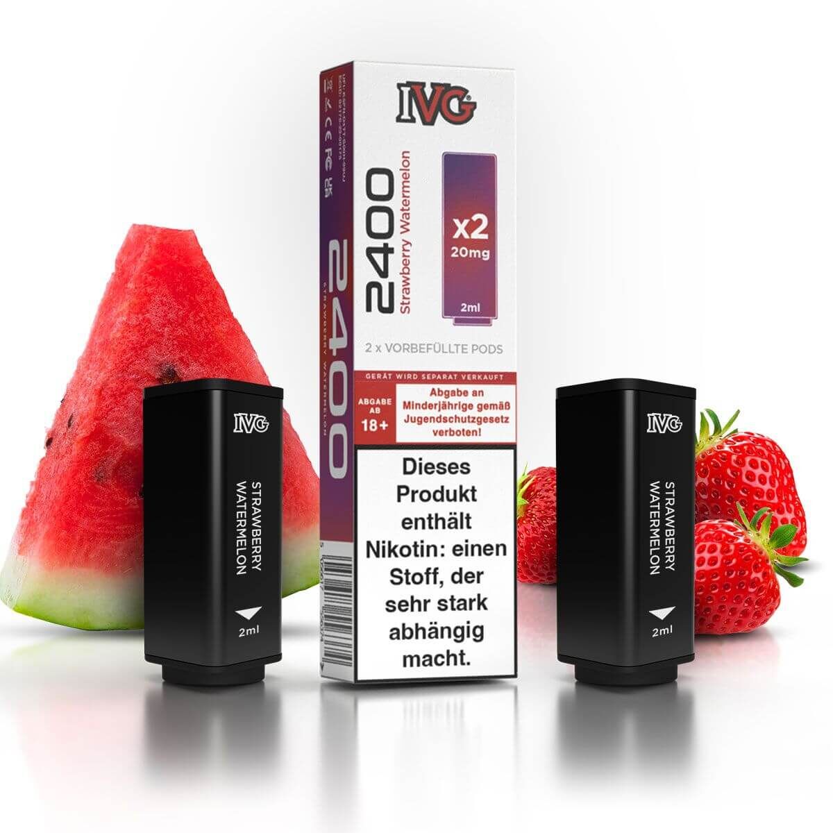 IVG 2400 Pods 20mg 2ml Strawberry Watermelon