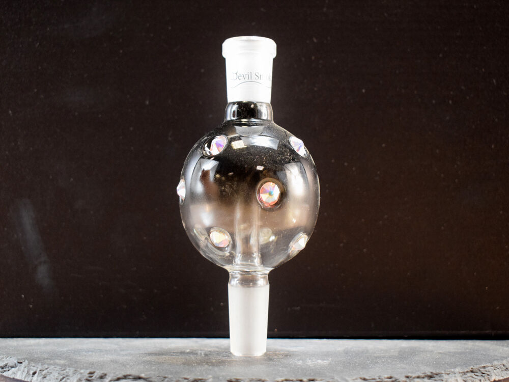 Devil Smoke Glas Molassefänger 18/8 Swarovski Mini Black