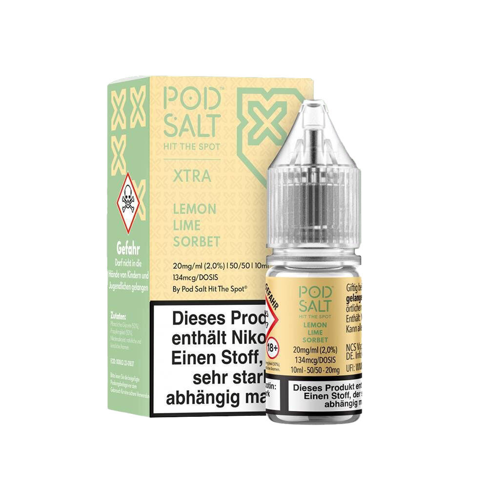 Pod Salt Nikotinsalz 10ml PS X Lemon Lime Sorbet-20 mg Pod Salt Nikotinsalz 10ml PS X Lemon Lime Sorbet-20 mg