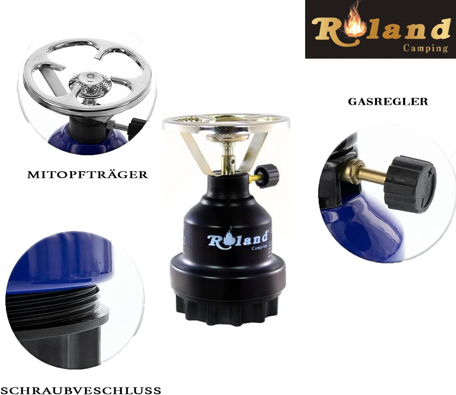 Roland gaskocher Klein Metal Rot + 6 Kartuschen