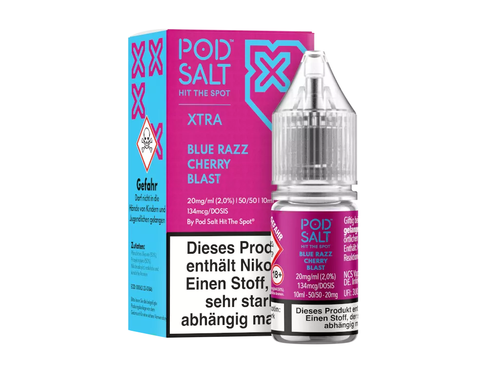 Pod Salt Nikotinsalz 10ml PS X Blue Razz Cherry Blast 20 mg