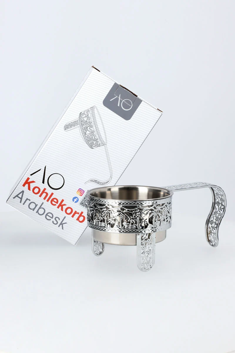 AO Kohlekorb Arabesk Silber