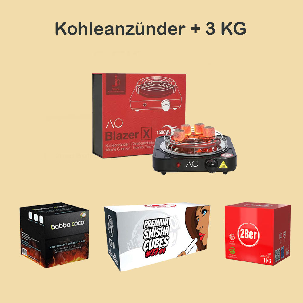 Kohleanzünder mit 3kg Kohle Kohleanzünder mit 3kg Kohle