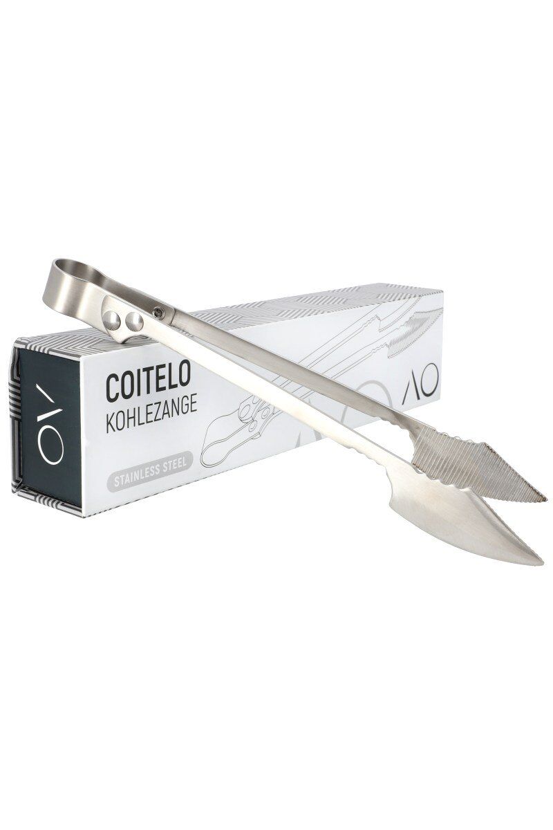 AO Kohlezange Coitelo Edelstahl Silber AO Kohlezange Coitelo Edelstahl Silber