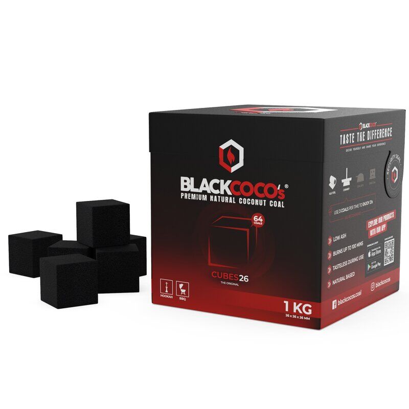 Black Coco's Naturkohle 26mm 1kg Black Coco's Naturkohle 26mm 1kg