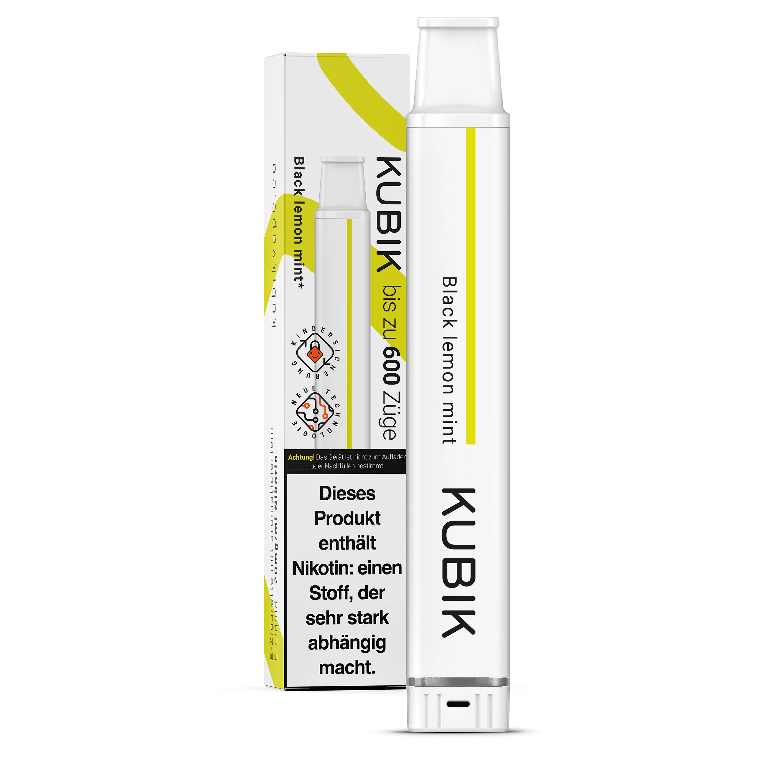 Kubik Einweg Vape 600 Black Lemon Mint Kubik Einweg Vape 600