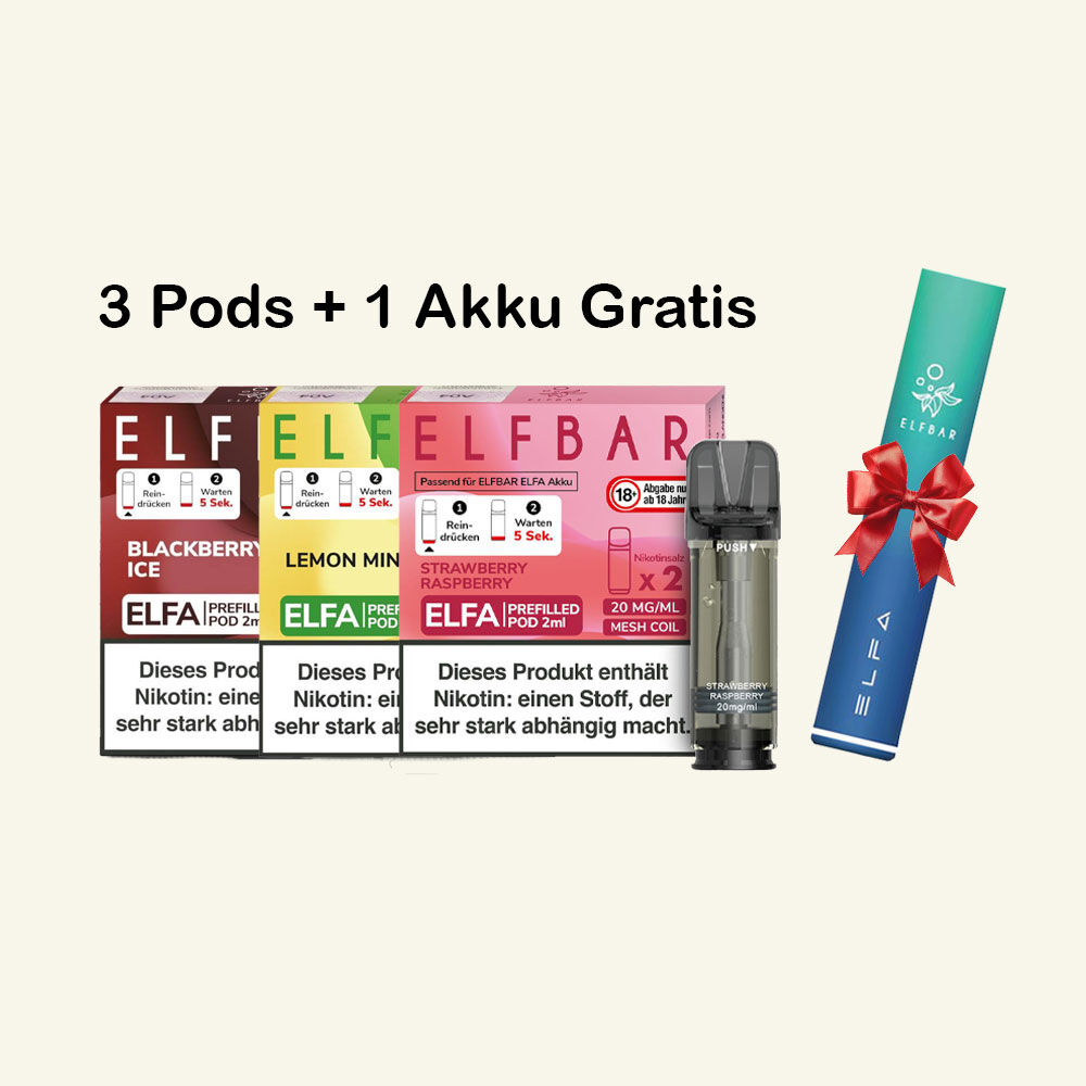 Elfbar Elfa 3 Pods und 1 Akku Gratis