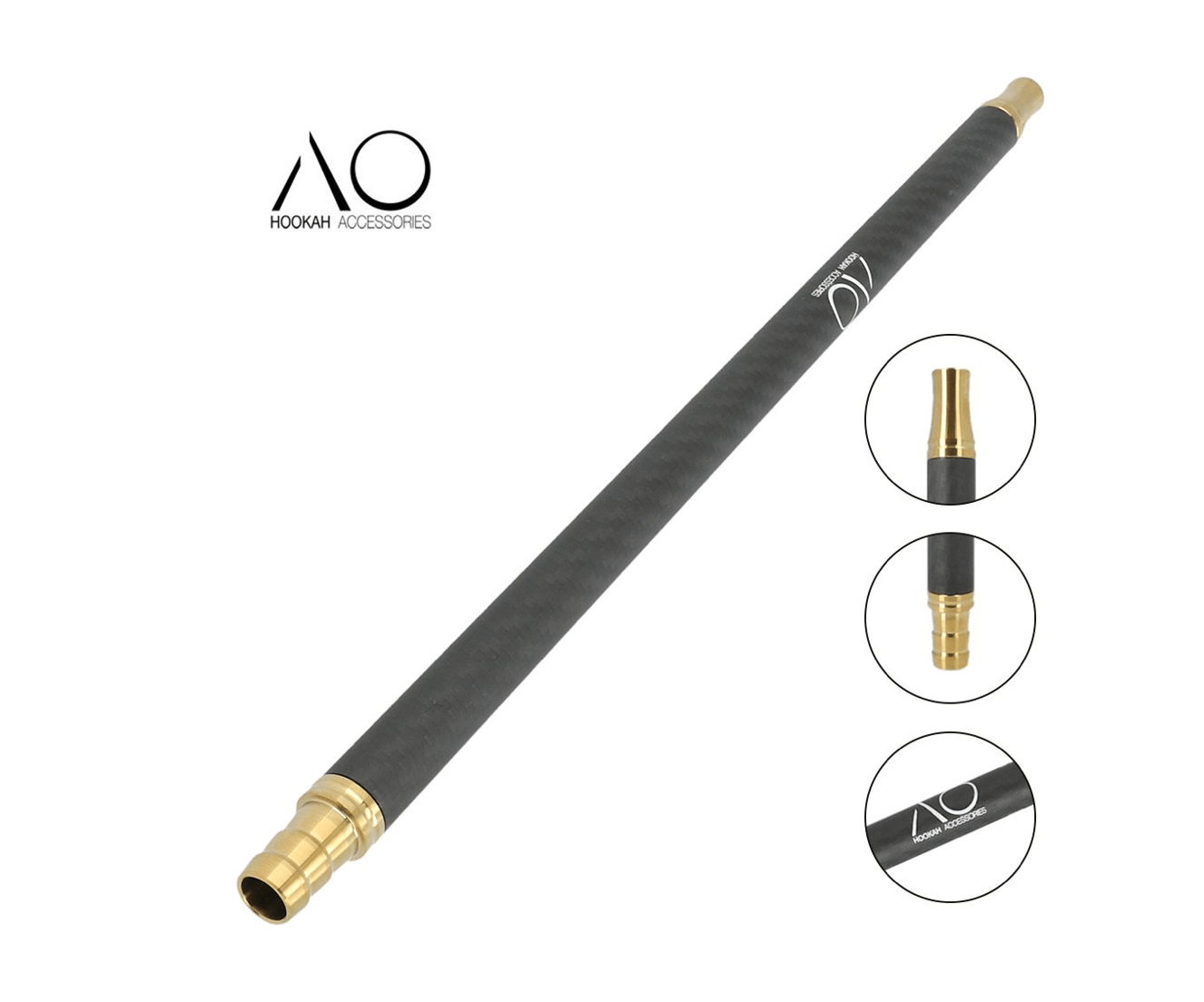 AO Carbonmundstück Edelstahl V2A Matt Schwarz Gold