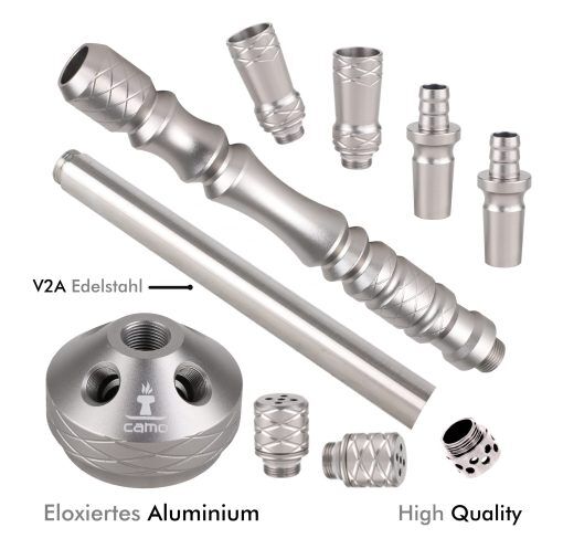 CAMO Pro Shisha Set Aluminium 84cm Grau