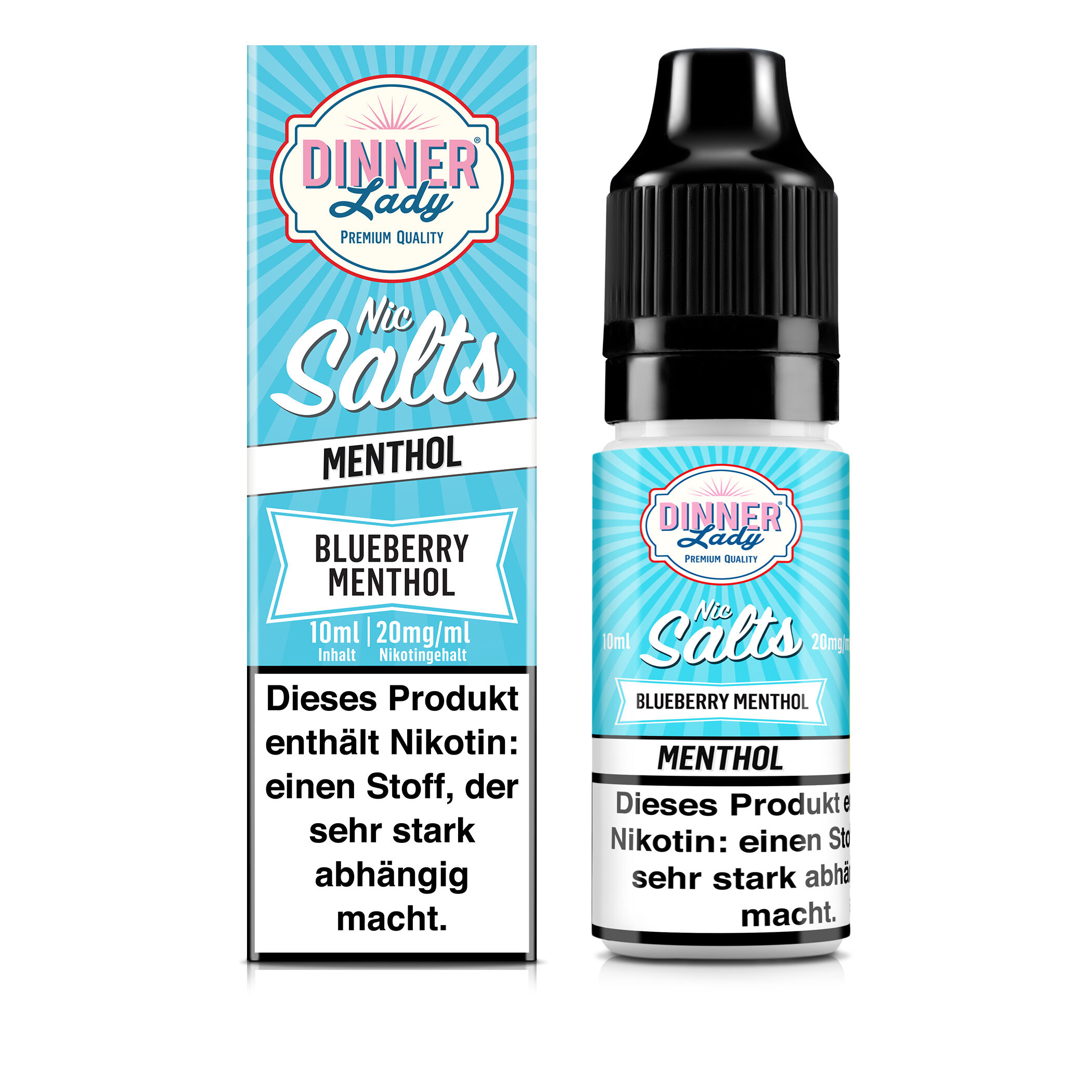 Dinner Lady Nic Salt 10ml Blue Menthol Dinner Lady Nic Salt 10ml