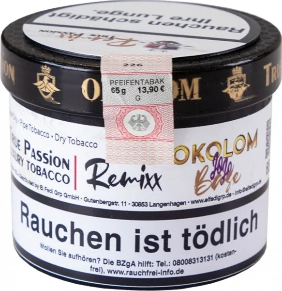 True Passion Remixx Base Pfeifentabak 65g Okolom Jojo