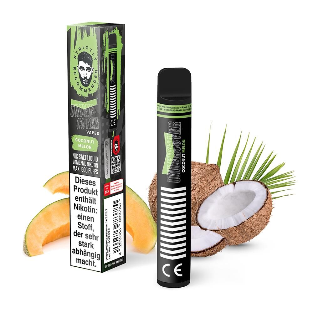 Undercover Vapes 600 by Samra Coconut Melon Undercover Vapes 600 by Samra