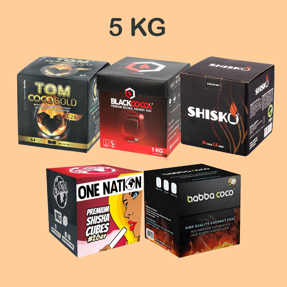 Shisha Kohle 26er Mix Set 5 Stück
