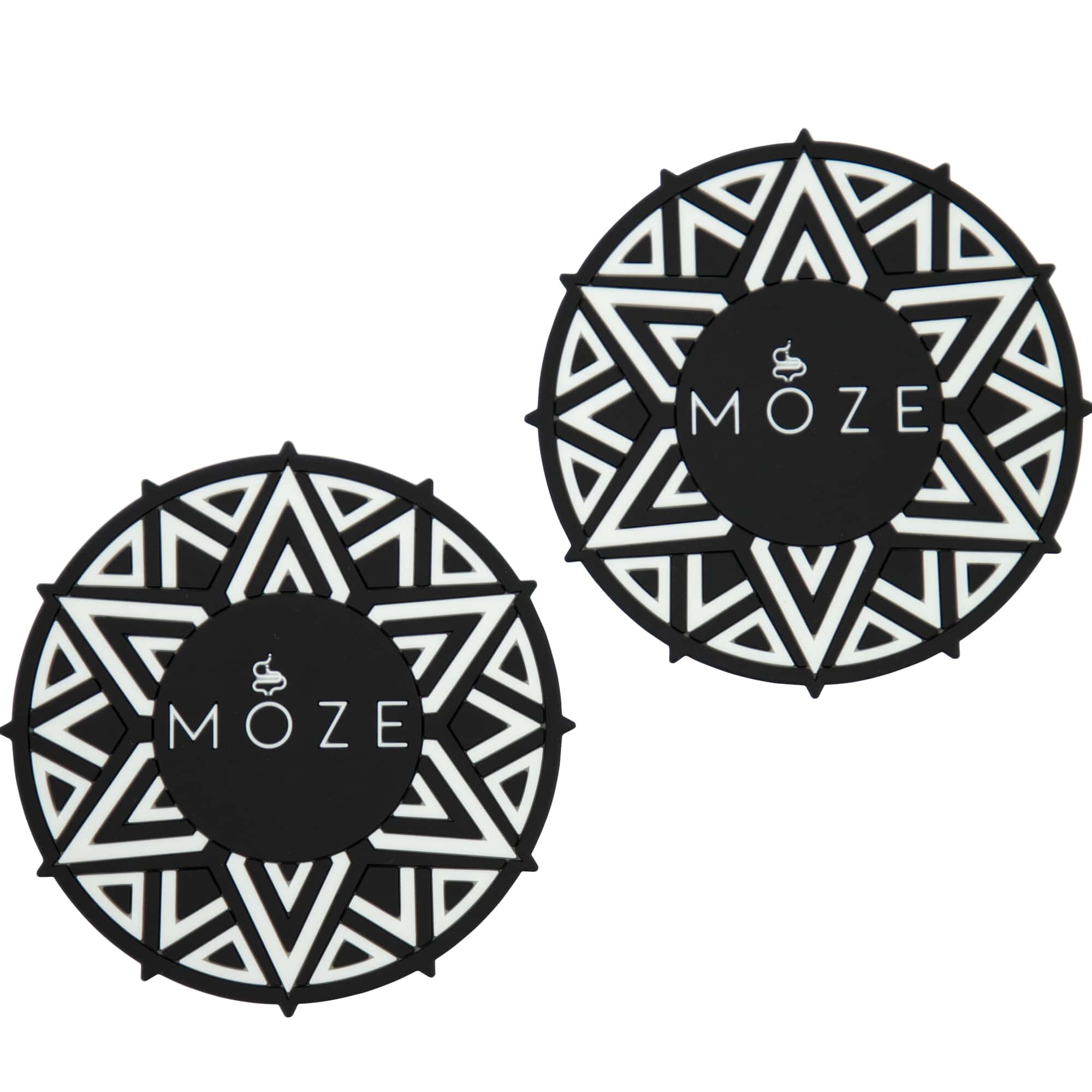 Moze Getränkeuntersetzer 2er Set Schwarz Weiß