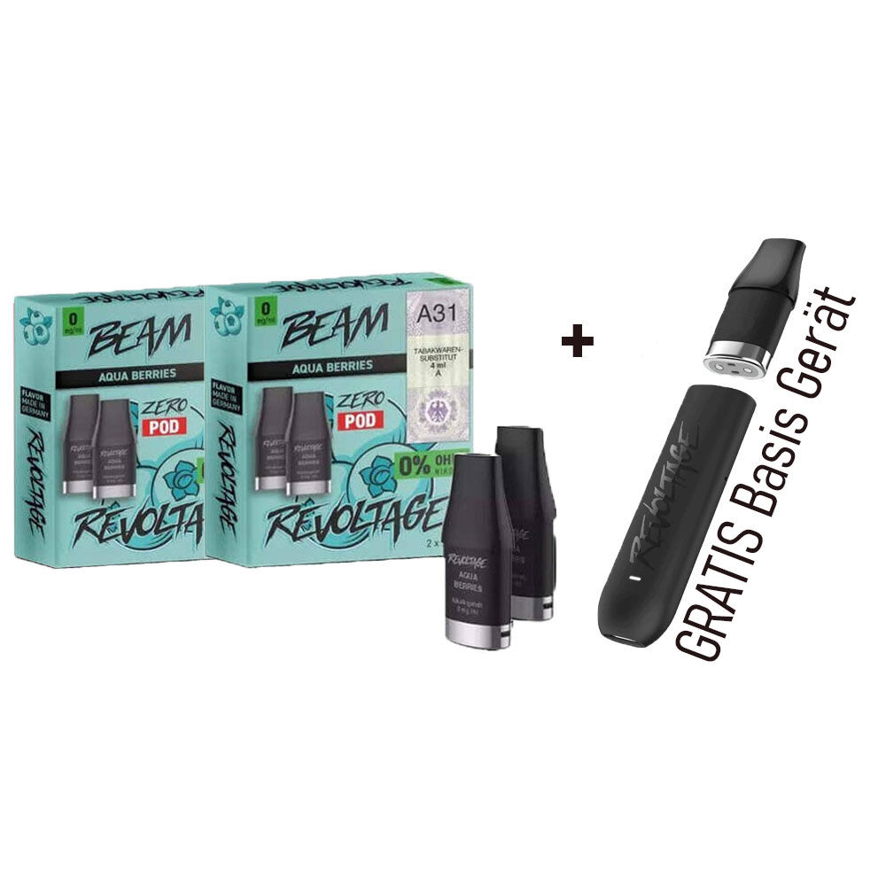 Revoltage Beam Pod mit Gratis Basisgerät 2x Pod-0 mg/ml
