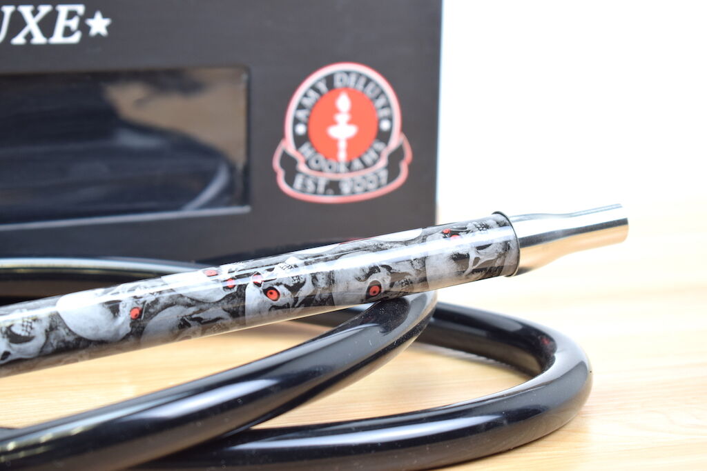 Amy Silikonschlauch & Edelstahlmundstück Set Totenkopfoptik