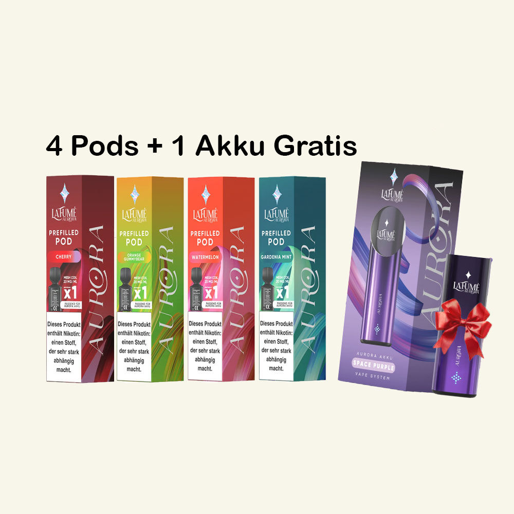 La Fume Aurora 4 Pods mit Gratis Akku La Fume Aurora 4 Pods mit Gratis Akku