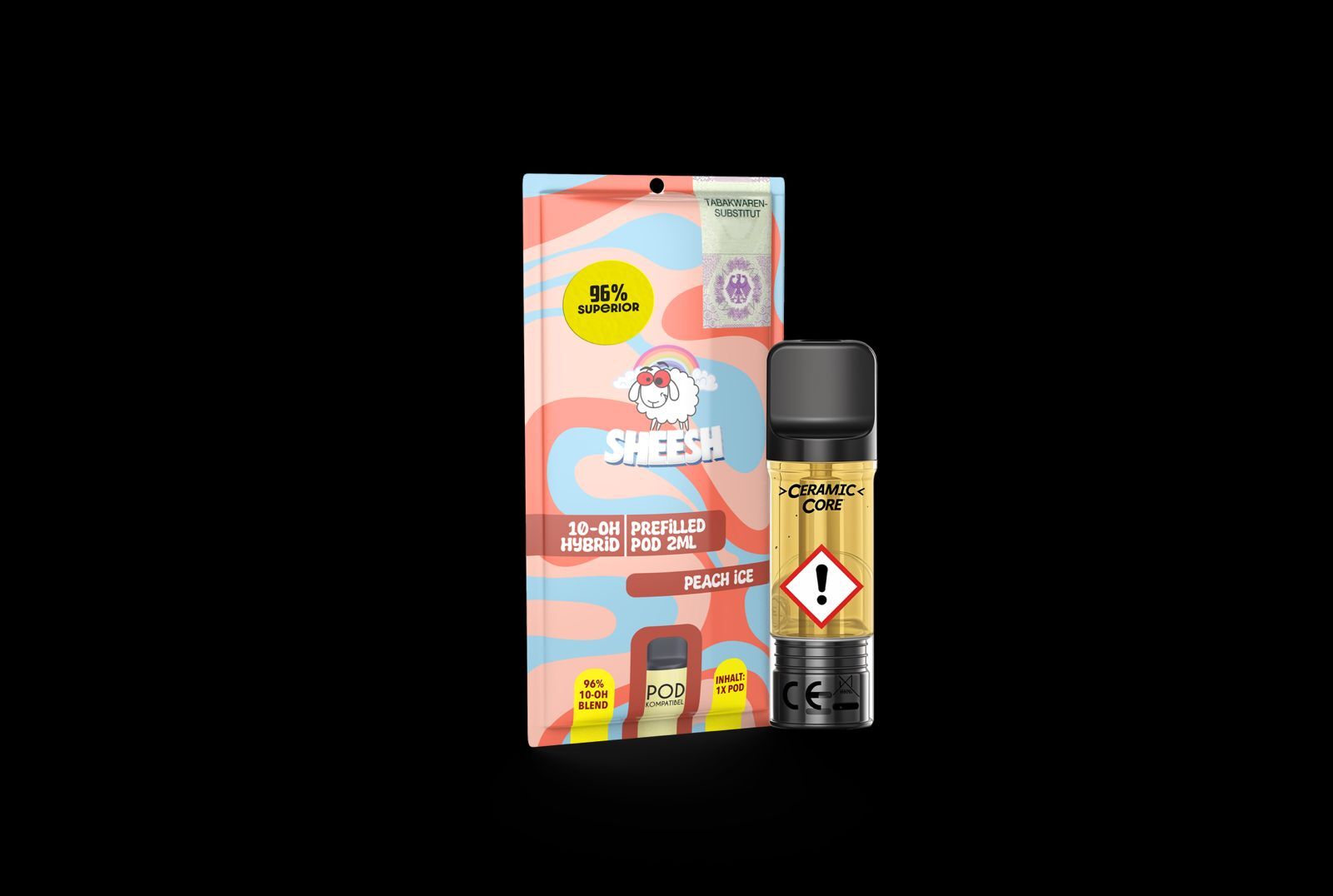 Sheesh Pod 96% H2 Superior 2ml Peach Ice Sheesh Pod 96% H2 Superior 2ml Peach Ice