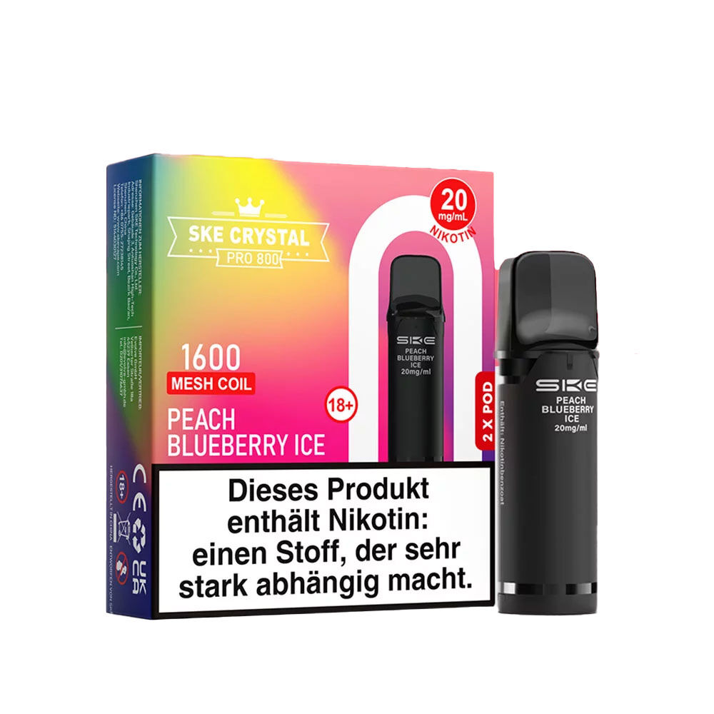 SKE Crystal Pods Pro 800 Peach Blueberry Ice