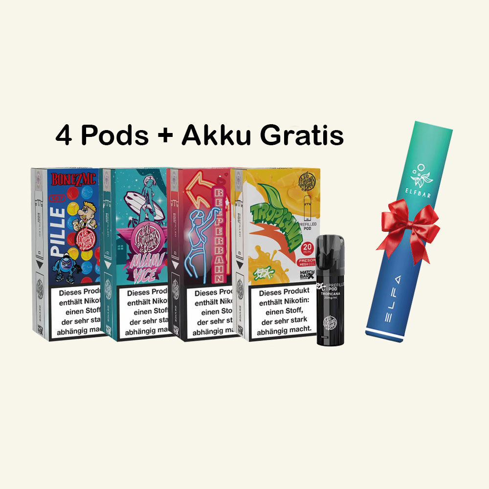 187 4 Pods Set mit Gratis Akku