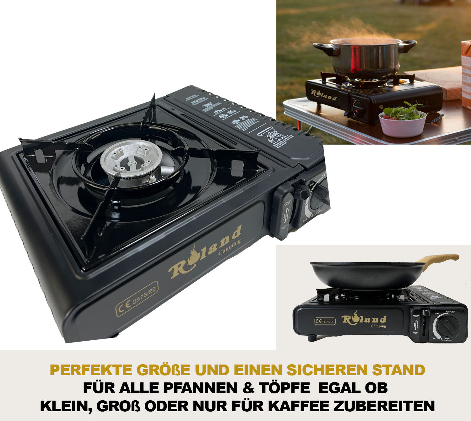 Roland Camping Gaskocher mit Kofer